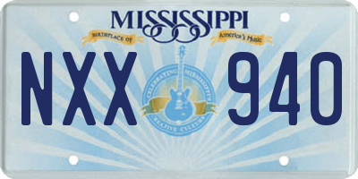 MS license plate NXX940