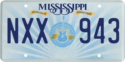 MS license plate NXX943