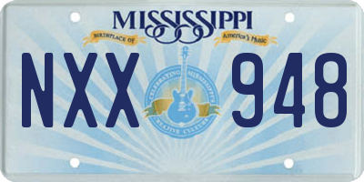 MS license plate NXX948