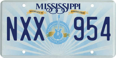MS license plate NXX954