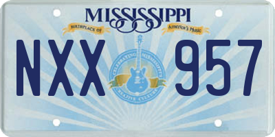 MS license plate NXX957