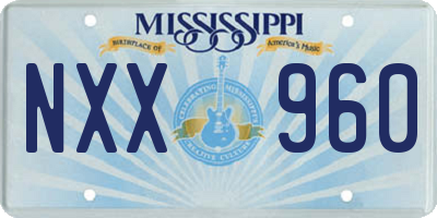 MS license plate NXX960