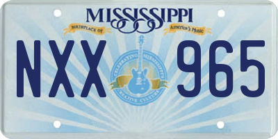MS license plate NXX965