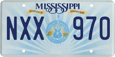 MS license plate NXX970