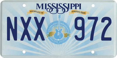 MS license plate NXX972