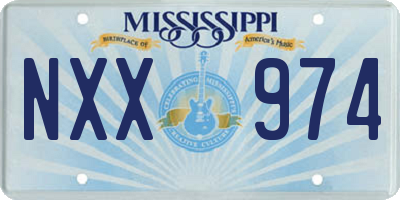 MS license plate NXX974