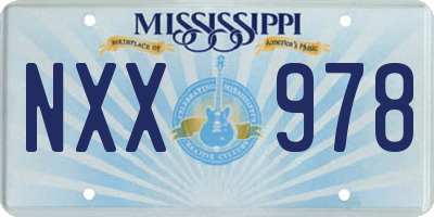 MS license plate NXX978