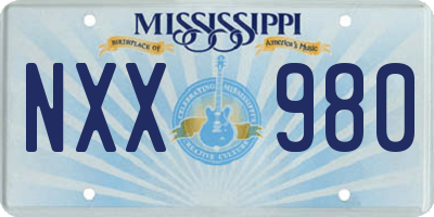 MS license plate NXX980