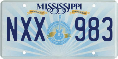 MS license plate NXX983