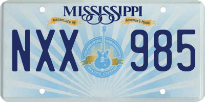 MS license plate NXX985
