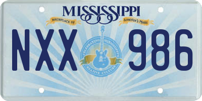 MS license plate NXX986
