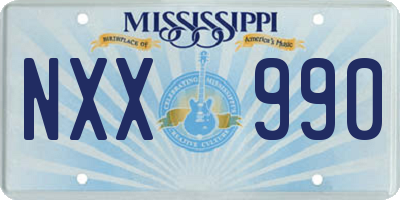 MS license plate NXX990