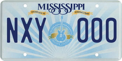 MS license plate NXY000