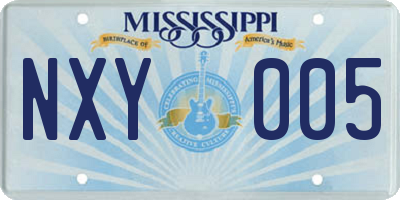 MS license plate NXY005