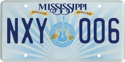 MS license plate NXY006
