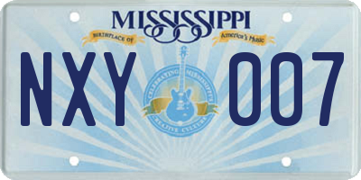 MS license plate NXY007