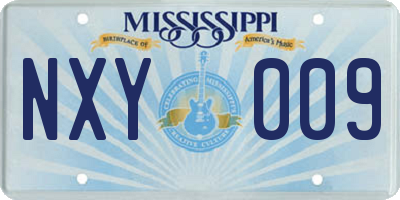 MS license plate NXY009