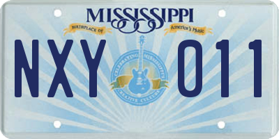 MS license plate NXY011