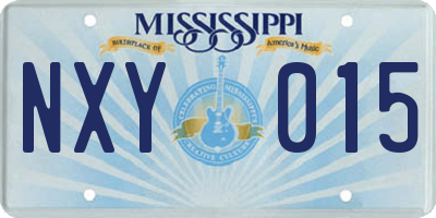 MS license plate NXY015