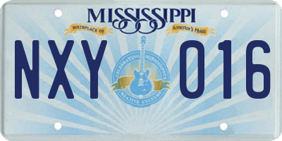 MS license plate NXY016