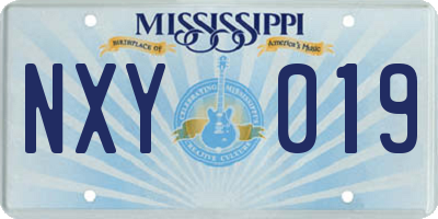 MS license plate NXY019