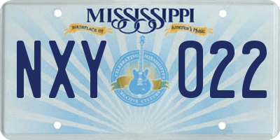 MS license plate NXY022