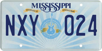 MS license plate NXY024