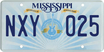 MS license plate NXY025