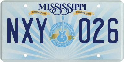 MS license plate NXY026