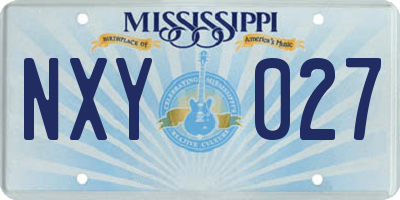 MS license plate NXY027