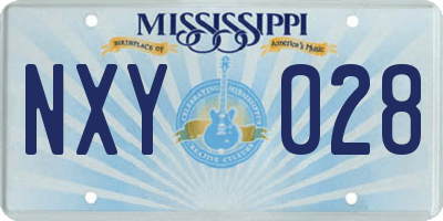 MS license plate NXY028