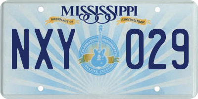 MS license plate NXY029
