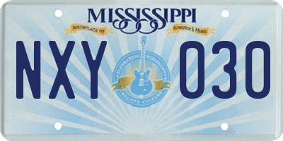 MS license plate NXY030