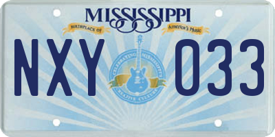 MS license plate NXY033