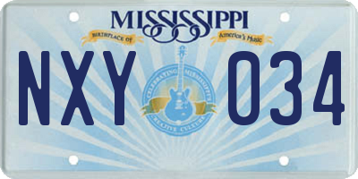MS license plate NXY034