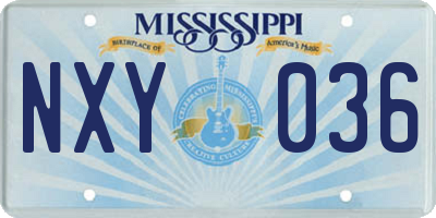 MS license plate NXY036