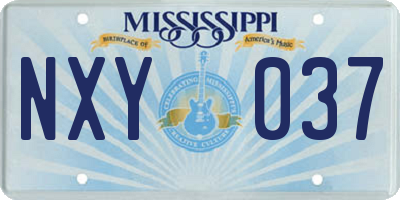 MS license plate NXY037