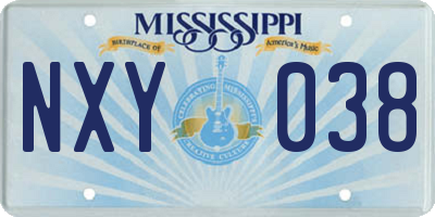 MS license plate NXY038