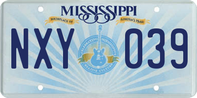 MS license plate NXY039