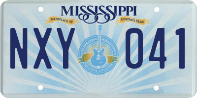 MS license plate NXY041