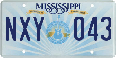 MS license plate NXY043