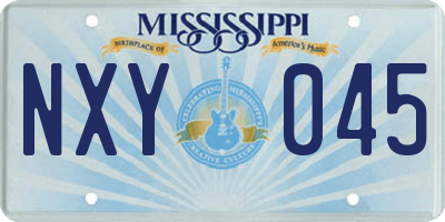MS license plate NXY045