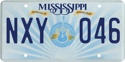 MS license plate NXY046