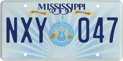 MS license plate NXY047