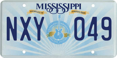 MS license plate NXY049
