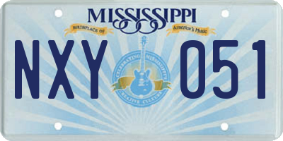 MS license plate NXY051