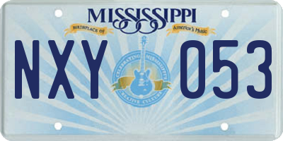 MS license plate NXY053