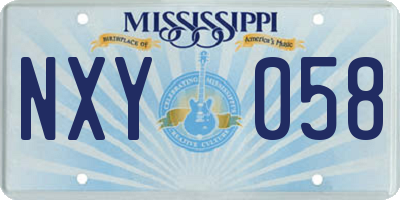 MS license plate NXY058