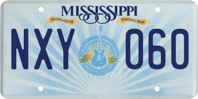 MS license plate NXY060