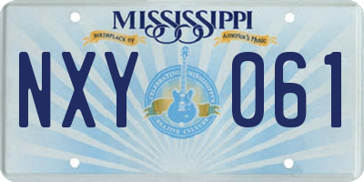 MS license plate NXY061